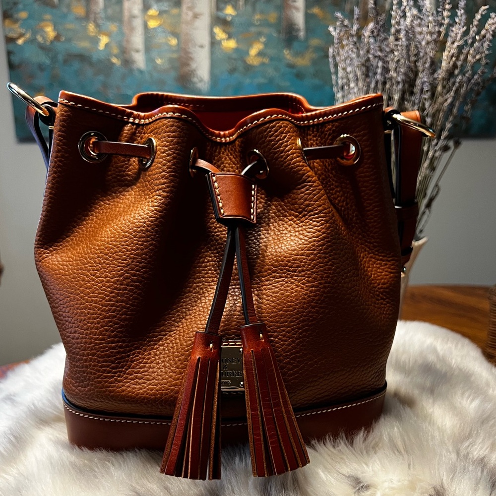 Dooney and Bourke pebble leather small drawstring bag